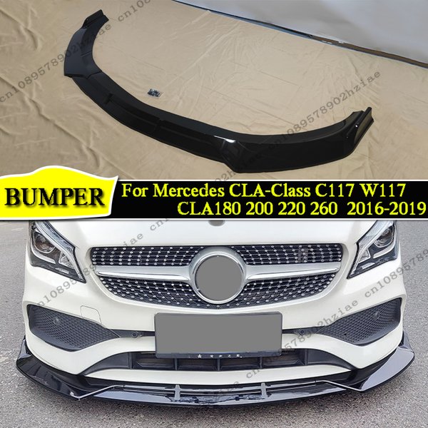 Becquet latéral de lèvre de séparateur de pare-chocs avant de voiture noir brillant pour Mercedes classe CLA C117 W117 CLA180 200 220 260 2016-2019 accessoires