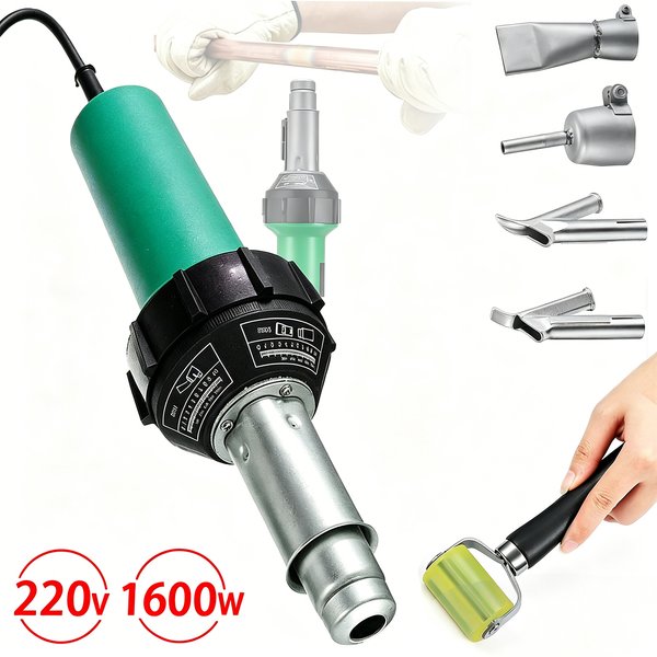 1600W Kunststoff-Schweißpistole 220V Heißluftpistole mit Einstellbarer Temperatur, Heißluftgebläse für PP PVC Schrumpffolien-Schweißgerät-Set