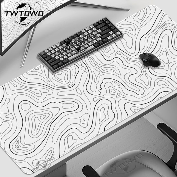 Mauspad Gaming Schwarz-Weiß-Konturlinien Printon Demand Großes HD-Mauspad XXL-Spielmatte Weicher Teppich Laptop-Mauspads