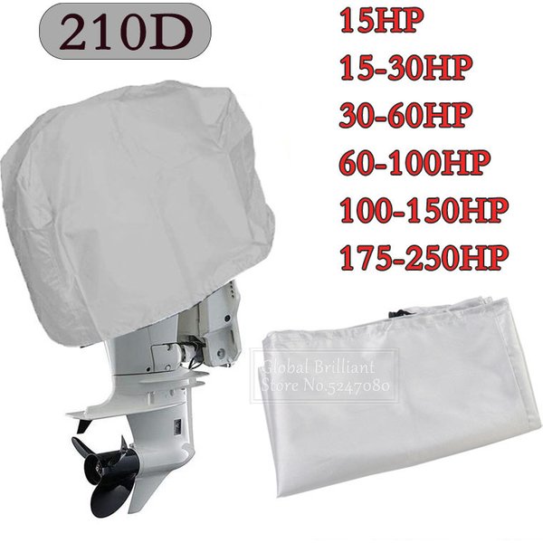 Motor Engine Boat Cover 15-250HP 210D Waterproof Yacht Half Outboard Anti UV Dustproof Cover Marine Engine Protector Canvas