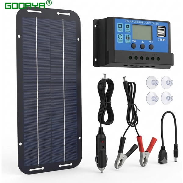 Monokristallines Solarpanel-Ladegerät, Batterie-Erhaltungsladegerät, 12V Solarpanel, Solarregler-Ladegerät, Auto-Van-Boot-Kit