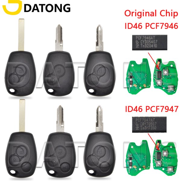 Datong World – clé télécommande de voiture originale NXP 7946AT, 433MHz, pour Renault Duster Modus Clio 3 Twingo Dacia Logan Sandero Kangoo