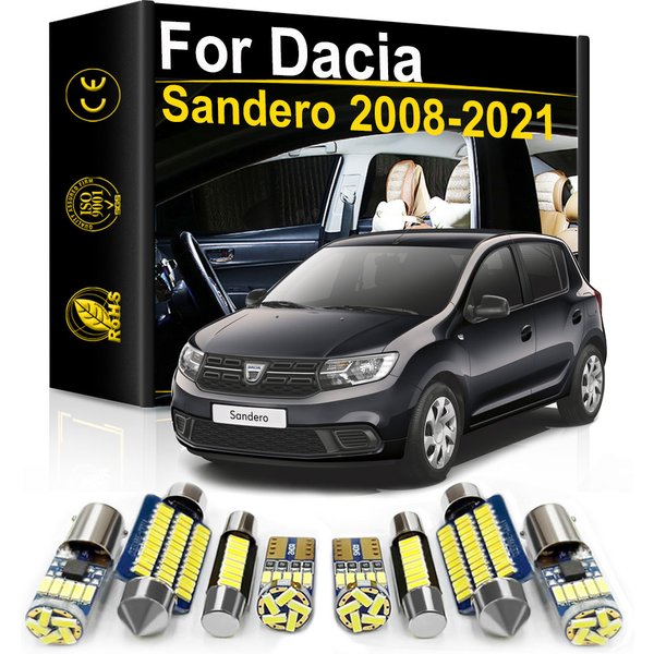 Lumière LED intérieure de voiture Canbus, lampe pour Dacia Sandero 3, 2, 1, 2008, 2010, 2012, 2015, 2016, 2017, 2019, 2020, 2021, accessoires