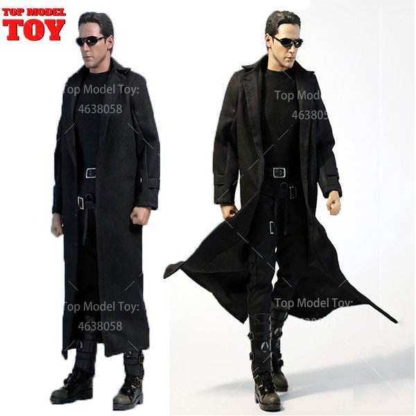 1/6 schwarz Windjacke Mantel Kleidung Zubehör Modell Fit 12'' HT PH JO Muskel Körper Männliche Soldat Action Figur Körper Puppen spielzeug
