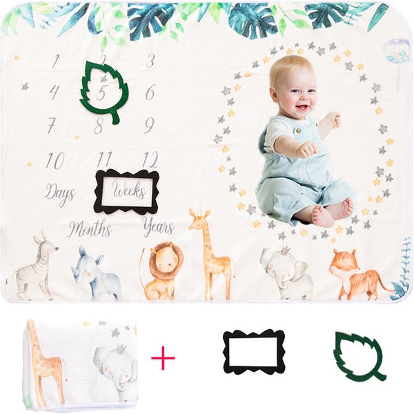 Couverture en flanelle pour bébé, 75x100cm, pour photographie de nouveau-né, tissu de fond pour photographie de bébé, croissance commémorative
