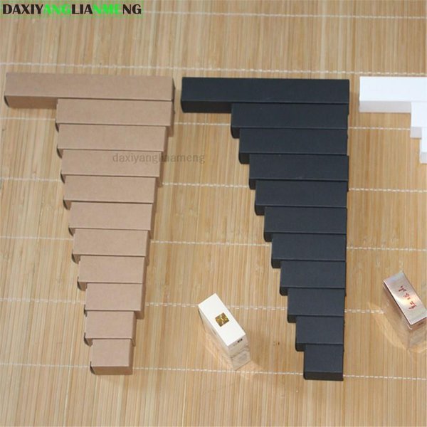 Boîte en papier kraft blanc et noir pour bouteille, tubes de pulvérisation d'huile essentielle, emballage, coffrets cadeaux, H13, 2x2, 2.5, 3x3 ~ 7x7cm, 50 pièces par lot