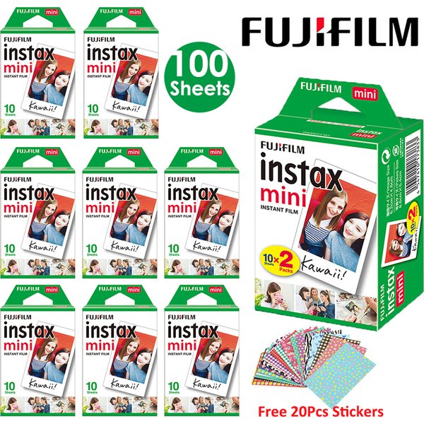 Fujifilm Instax Mini – białe arkusze filmowe, 10, 20, 40, 60, 80, 100 sztuk, do aparatów fotograficznych FUJI, które wykorzystują natychmiastowy film, modele Mini 12/11, 9, 8, 7, 70, 90.