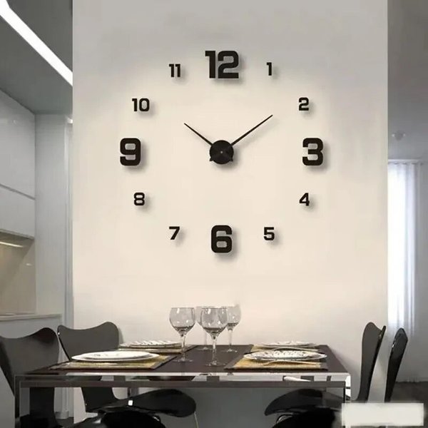 Creative Frameless bricolage horloge murale sticker mural maison horloge silencieuse salon bureau décoration murale
