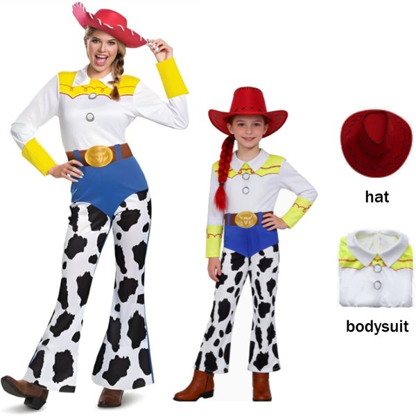 Movie Story Jessie Cosplay Costumes Cowgirl Bodysuits Cowboy Doll Cosplay Jumpsuits Carnival Stage Performance Fancy Clothes Set