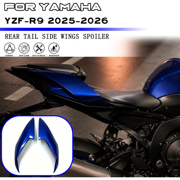 Aileron arrière fixe pour moto Yamaha YZF-R9 YZF R9 2025-2026, aileron latéral arrière, spoiler, aileron modifié, ailes fixes