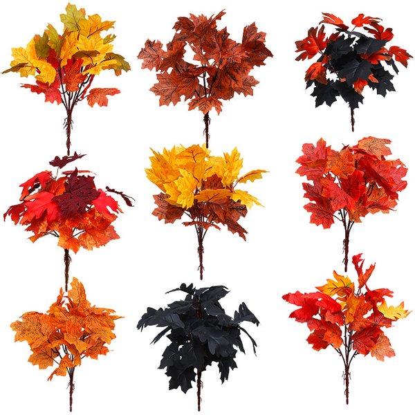 1pc künstliche Ahornblätter Zweig gefälschte Simulation Blätter Halloween Thanksgiving Tisch dekoration Ornamente Herbst dekorationen