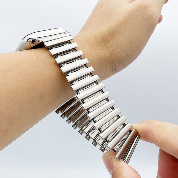 Elastic Watchband for Iwatch Ultra 49mm 40mm 44mm 42mm 45mm Stainless Steel Band for Apple Watch Series 8 7 6 5 4 3 Se Expansion