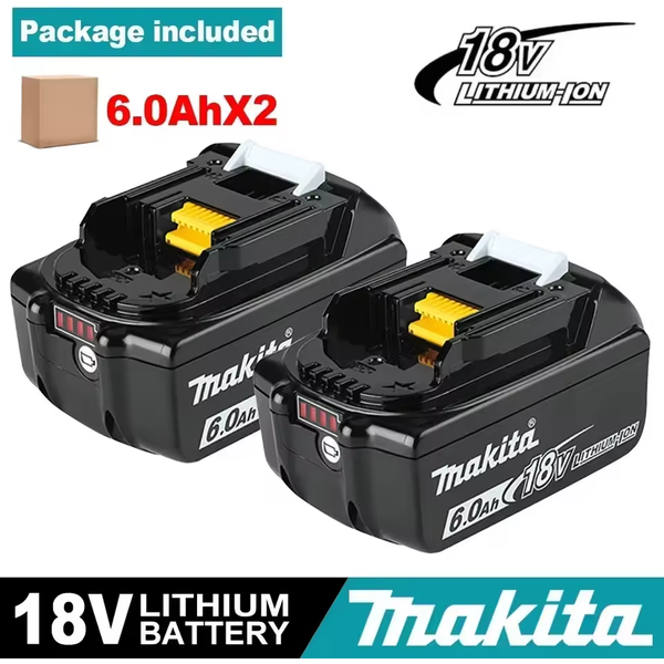 6,0 Ah 18 V Li-Ion-Ersatzakku für Makita LXT BL1860 BL1860B BL1850 BL1830, mit BMS und LED-Leistungsanzeige, Akku für Elektrowerkzeuge