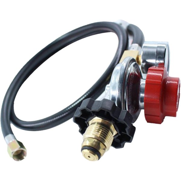 Régulateur de gaz haute pression 30PSI, avec jauge et indicateur de tuyau, connecteur de remplacement, pour cuisinière à gaz, BBQ