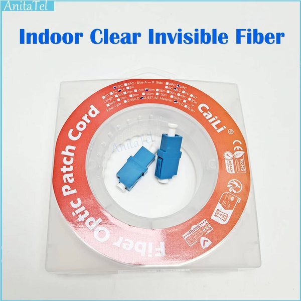 Câble de raccordement optique transparent intérieur LC SC UPC G657A2 monomode monobrin invisible