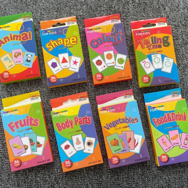 Carte de Cognition en forme de couleur animale pour enfants, 36 pièces, enseignement de l'anglais pour bébés, carte de mots, jouets éducatifs, matériel Montessori, cadeau