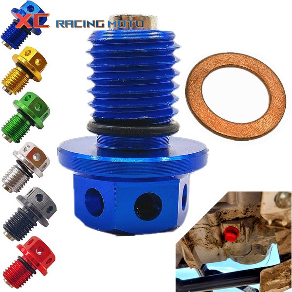 Vis de boulon de bouchon de vidange d'huile M12x1.5, pour Yamaha YZ 125 250 250X 80 100 400 400F 465 490 WR 250R 250X 200 500 YZF R25 R3 MT 03 25