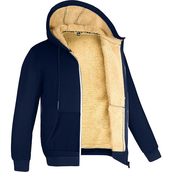 Hommes hiver laine d'agneau fermeture éclair veste en coton hommes plus épais grande taille veste chaude haut polaire noir manteaux hommes vestes
