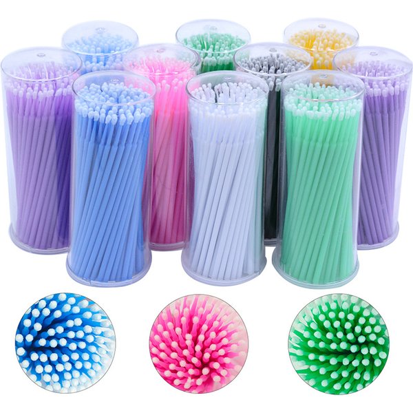100Pcs/Flasche Einweg MicroBrush Wimpern Pinsel Verlängerung Individuelle Lash Entfernen Tupfer Micro Pinsel Für Wimpern Verlängerung Zu