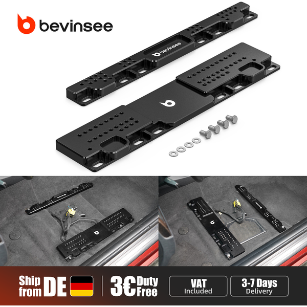BEVINSEE Fahrer-/Beifahrerseiten-Sitzbodenmontageadapter aus Aluminium für BMW 3er Serie E46 E36 Mehrfachverstellung Direktmontage