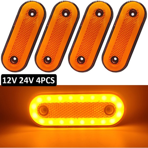 4 Stück 12V 24V LED LKW-Seitenmarkierungsleuchten Anhängerleuchten Reflektor Transporter LKW-Begrenzungsleuchten für Scania für DAF LKW für Isuzu