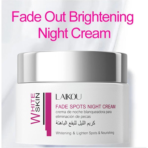 LAIKOU huile d'argan crème de nuit aminoacide collagène éclaircir mélanine crèmes blanchissantes pour le visage réduire les ridules 50g