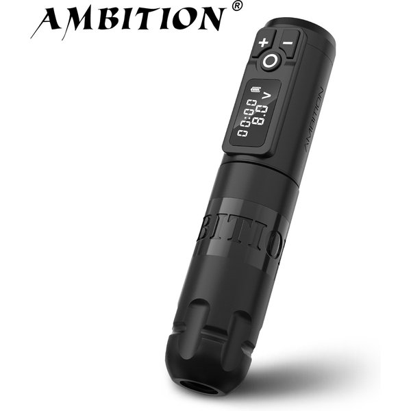 Ambition Soldier – Machine à tatouer sans fil, stylo à batterie rotatif, 2400mAh, affichage numérique LED pour Art corporel, avec bloc d'alimentation Portable