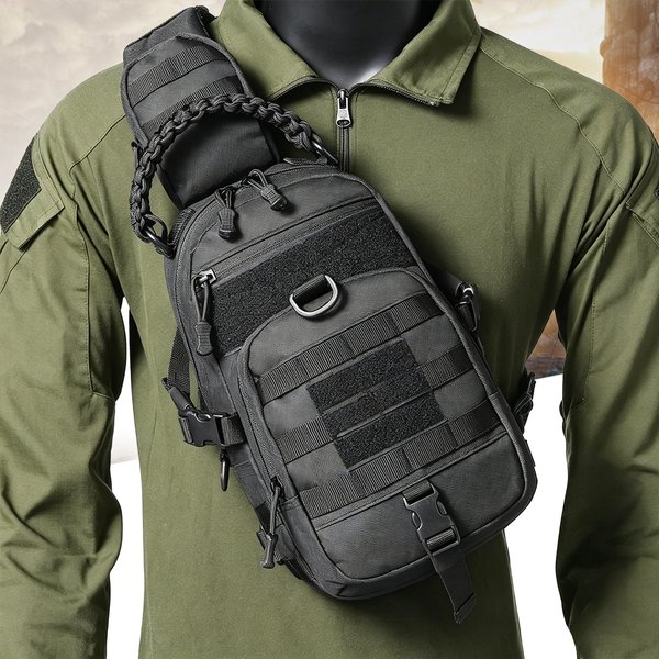 Camping Brusttasche Taktischer Rucksack für Männer Sport Schulter Outdoor Wandern Klettern Radfahren Angeln MOLLE Sling EDC Fanny Pack