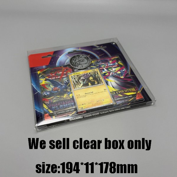 Für TCG Klare Acryl-Vitrine Passend für US Mega Evolution 2er-Pack Blister Raikou Münze Staubdichte Transparente Sammel-Aufbewahrungsbox Pro