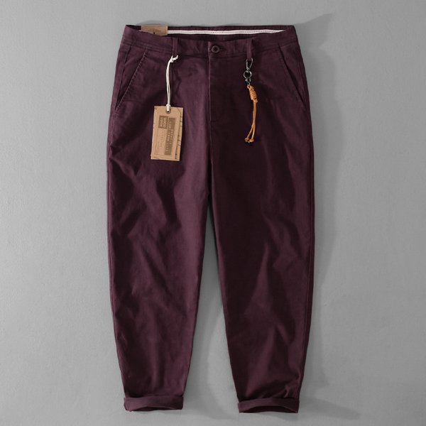 Pantalon Vintage Décontracté pour Homme, Jambes Larges, Coupe Droite, Basique, Solide, Document ingent, Salopette Polyvalente, FjMale, Nouvelle Mode Printemps Automne 7612