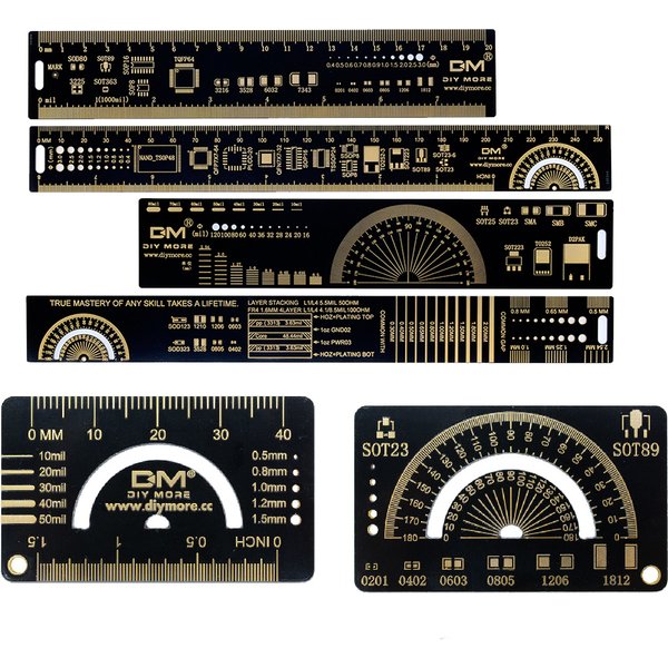 4CM 15CM 20cm 25cm Multifunktions PCB Lineal Messwerkzeug Widerstand Kondensator Chip IC SMD Paket Einheit für Elektronische Ingenieur