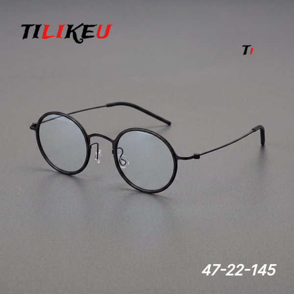 Reine Titan-Brillenfassung 6g Ultraleicht Dänische Marken-Designer Retro Runde Schraubenlose Brillengestelle für Männer und Frauen Mode Neuheit