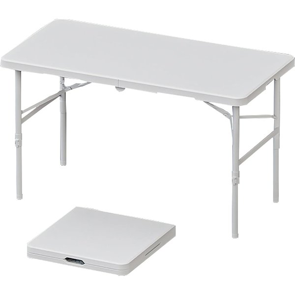 Bureau pliable extérieur 122 cm, hauteur réglable, table robuste portable avec poignée pour salle de divertissement, camping, jardin, balcon