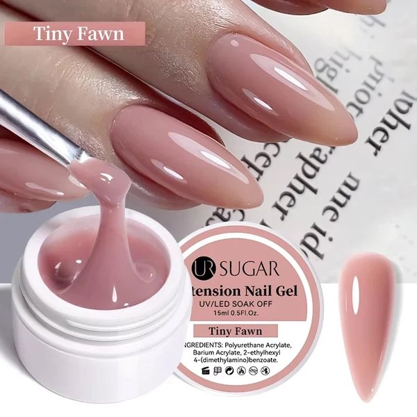 UR SUGAR 15ml Extension vernis à ongles Gel ongles forme de doigt clair nu rose Nail Art Camouflage Gel dur acrylique manucure à ongles