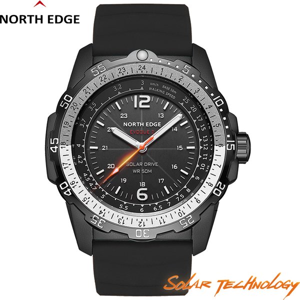 NORTH EDGE EVOQUE 2 męski cyfrowy zegarek wojskowy wodoodporny 50M męskie sportowe zegarki na rękę zasilanie energią słoneczną Luminous zegar ekologiczny