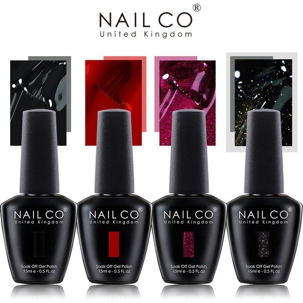 NAILCO 15ml vernis à ongles Gel foncé vernis Semi-permanent hybride UV ongles Art paillettes couleurs Gel vernis manucure éaminces pour ongles