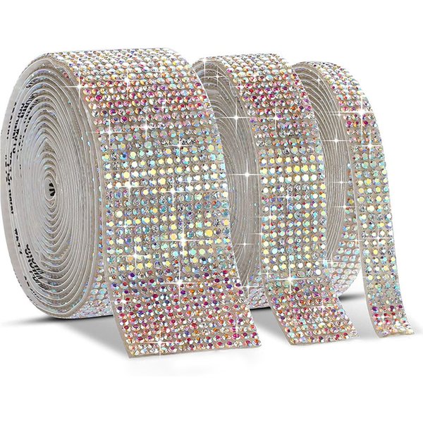 Autocollant auto-adhésif en strass cristal, 1 mètre, ruban de diamant, autocollant DIY, artisanat d'art, décoration de téléphone de voiture