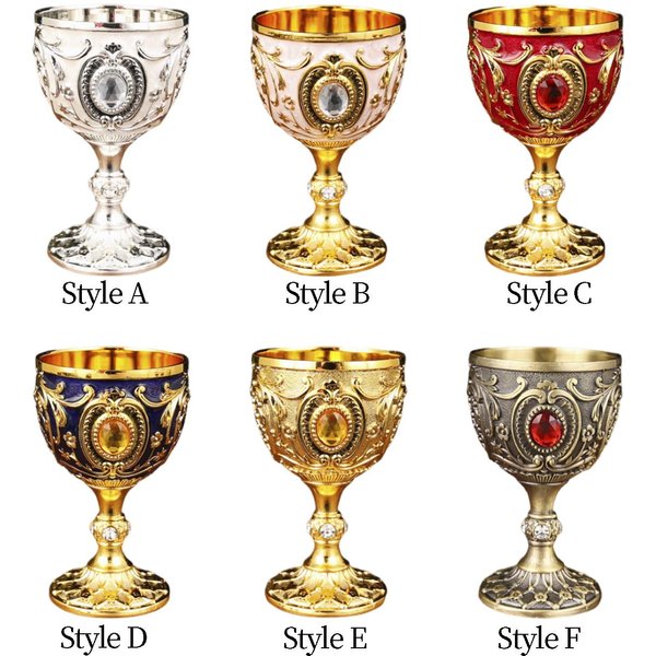 Metal Wine Cup Goblet 30ml Decorative Mutipurpose Sturdy Party Supplies for Collection Decor European Style Travel Goblet