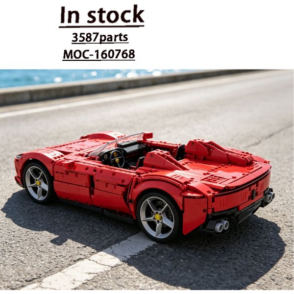 MOC-160768 Nouvelle Supercar Rouge 1:8 Modèle de Blocs de Construction à Assembler 3587 Pièces de Blocs de Construction Jouet Cadeau d'Anniversaire pour Enfants