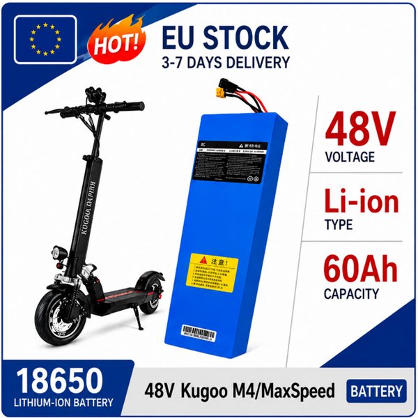 Beliebter 13S4P 48V 60Ah 2000W 18650 Lithium-Ionen-Akku mit eingebautem BMS für Kugoo M4 M4Pro M5 M5Pro E-Scooter