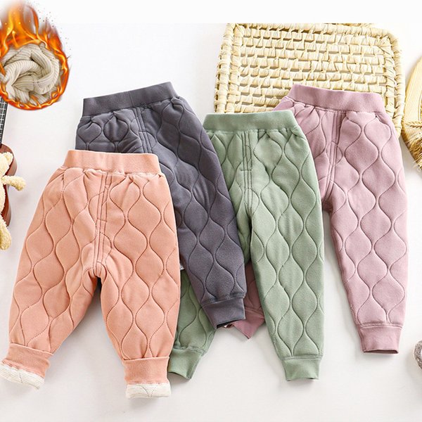 Kinder Gepolsterte Hosen Kinder Dicke Warme Hosen Herbst Winter Kleinkind Elastische Taille Leggings Jungen Mädchen Thermische Kleidung