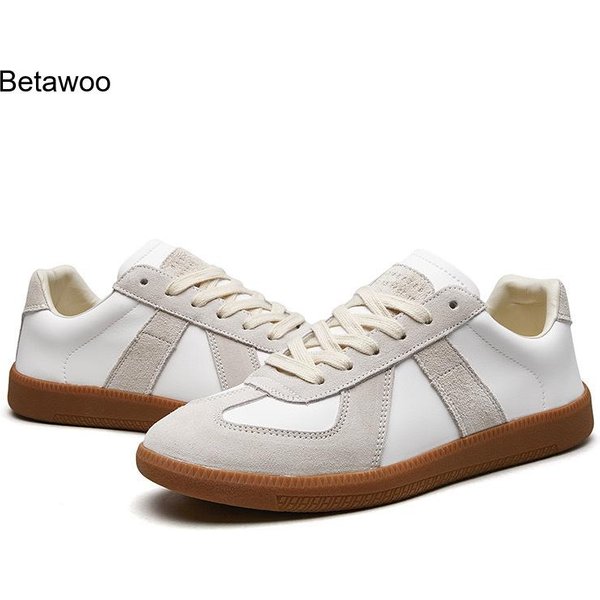 Męskie retro sneakersy z zamszu, sznurowane, płaskie buty do skateboardingu, wygodne, antypoślizgowe buty sportowe dla mężczyzn.