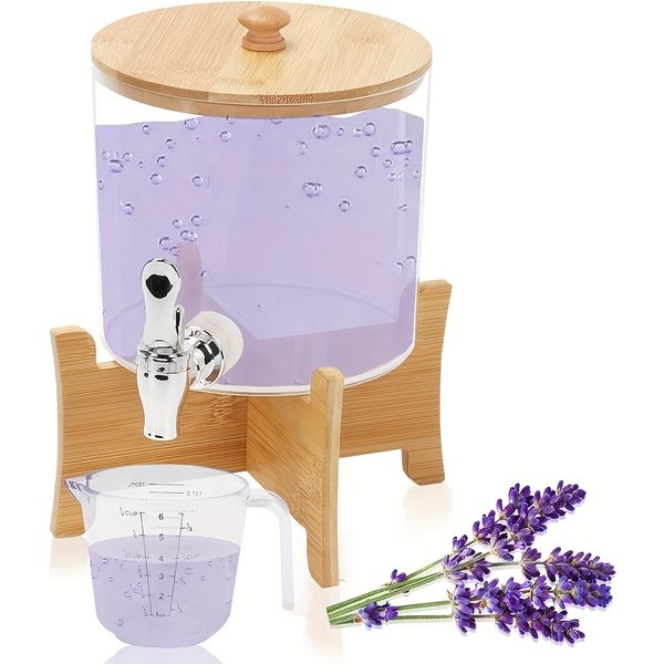 Distributeur de détergent à lessive, distributeur d'adoucisseur de tissu de 0,7 gallons pour l'organisation du buanderie, détergent à lessive liquide acrylique