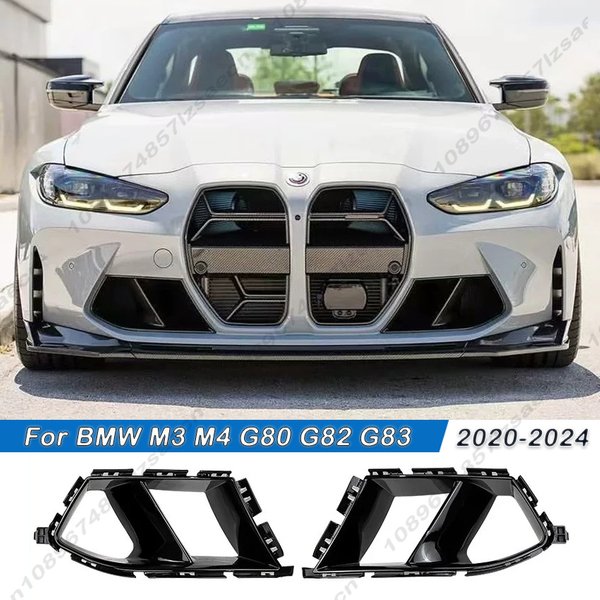 Pour BMW M3 M4 G80 G82 G83 2020-2024 voiture pare-chocs avant côté évent garniture antibrouillard lampe capot cadre d'admission couverture Grille corps Kits