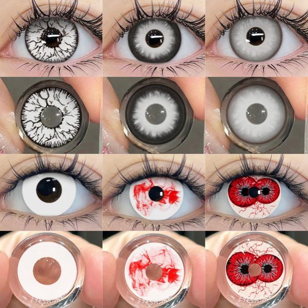 EYESHARE 1pair Little Devil Cosplay Color Contact Lenses for Eyes Anime Accessories White Halloween Lens Pupilentes Black Lenses