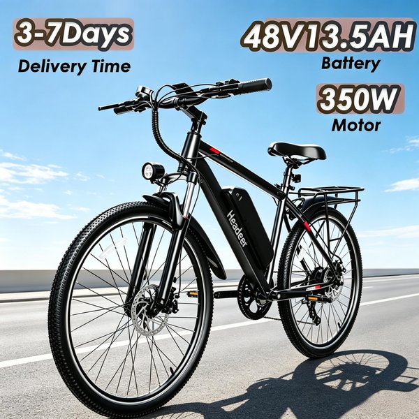 Elektrofahrrad mit Leistungsstarkem Motor, 48V15AH Akku mit Großer Reichweite, E-Bike mit Doppelscheibenbremse, 26-Zoll-Reifen für Stadtpendler, Elektro-Mountainbike