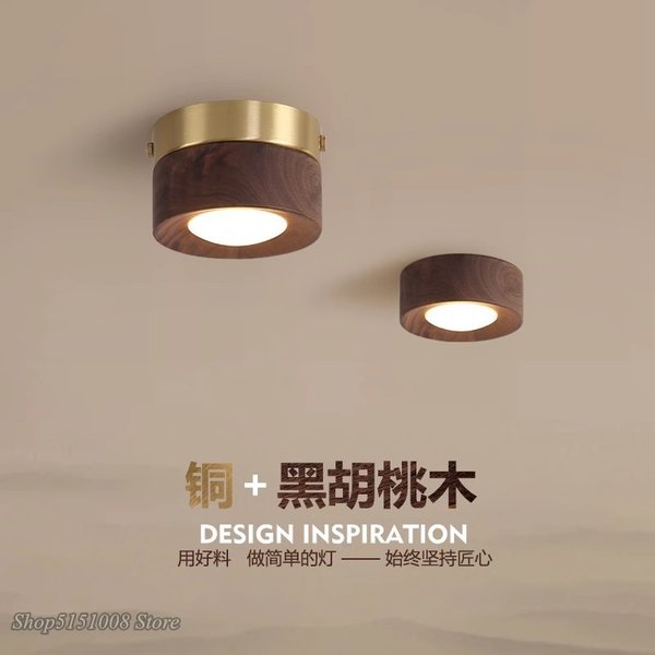 corridor lamp Walnut ceiling lamp ash wood led lights for room living room Spotlights Porch light home decor lighting Fixtures
