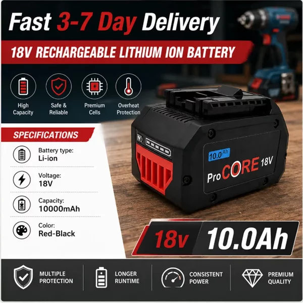 Für Bosch 18V 10.0Ah 21700 Zelle ProCORE Ersatzakku 18V Professionelles System Kabellose Werkzeuge BAT609 BAT618 GBA18V80