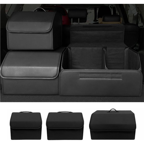 Boîte de rangement de coffre de voiture pliante, boîte de rangement de coffre de voiture Portable, rangement de rangement d'articles divers de voiture, rangement et tri de coffre