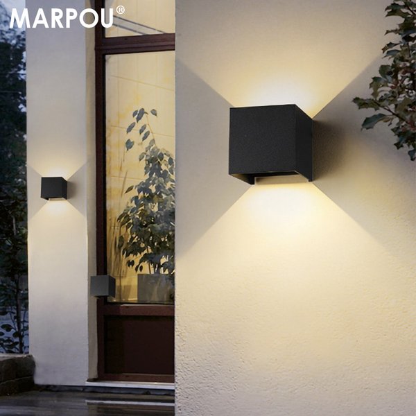 MARPOU mur LED lampe extérieure/intérieure étanche IP 65 monté en Surface LED haut et bas applique murale porche jardin 9W AC 90-260V